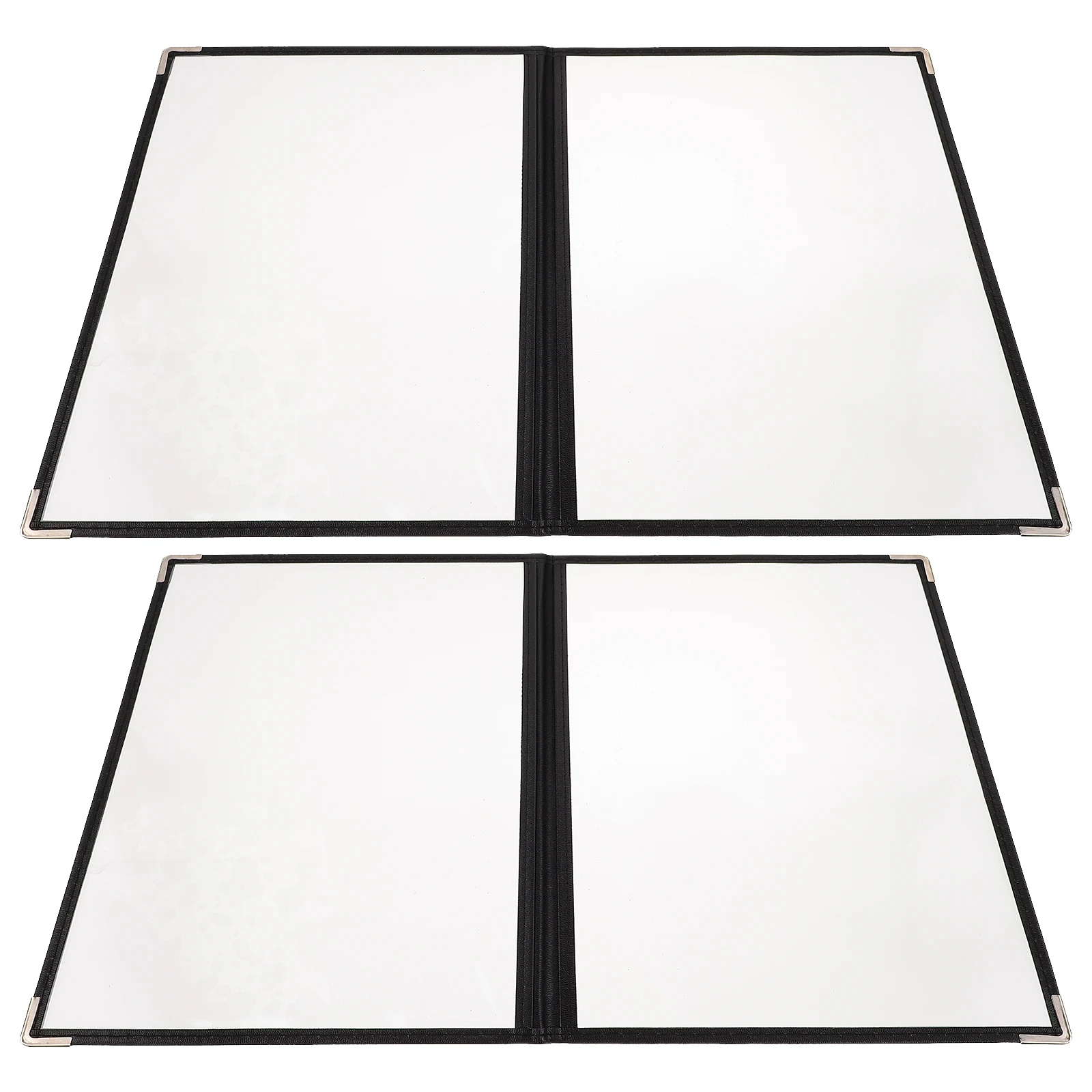 

2pcs PVC Covers for Restaurant Menu Holders Waterproof Easy Clean Rounded Corner Portable Foldable Menu Folder Cover