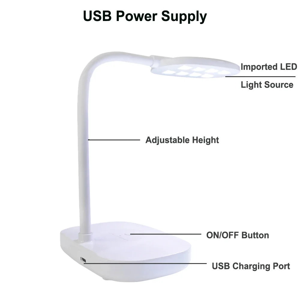 Mini lampe à gel UV LED aste, séchoirs à ongles pliables, flexible, réglable, durcissement, manucure, extension d'ongles