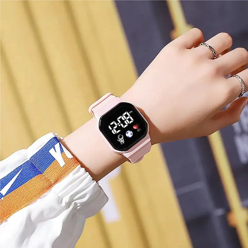 Digital Sports Watch Digital Watch For Kids Comfortable Sports Waterproof LED Watches Silicone For Children Women Men