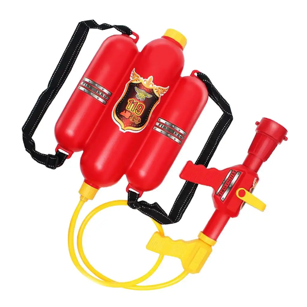 Fireman Toys Backpack Water Extinguisher with Nozzle and Tank Set Children