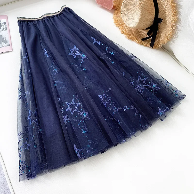New sequins bitter fleabane fleabane skirt veil female full skirted sky fairy