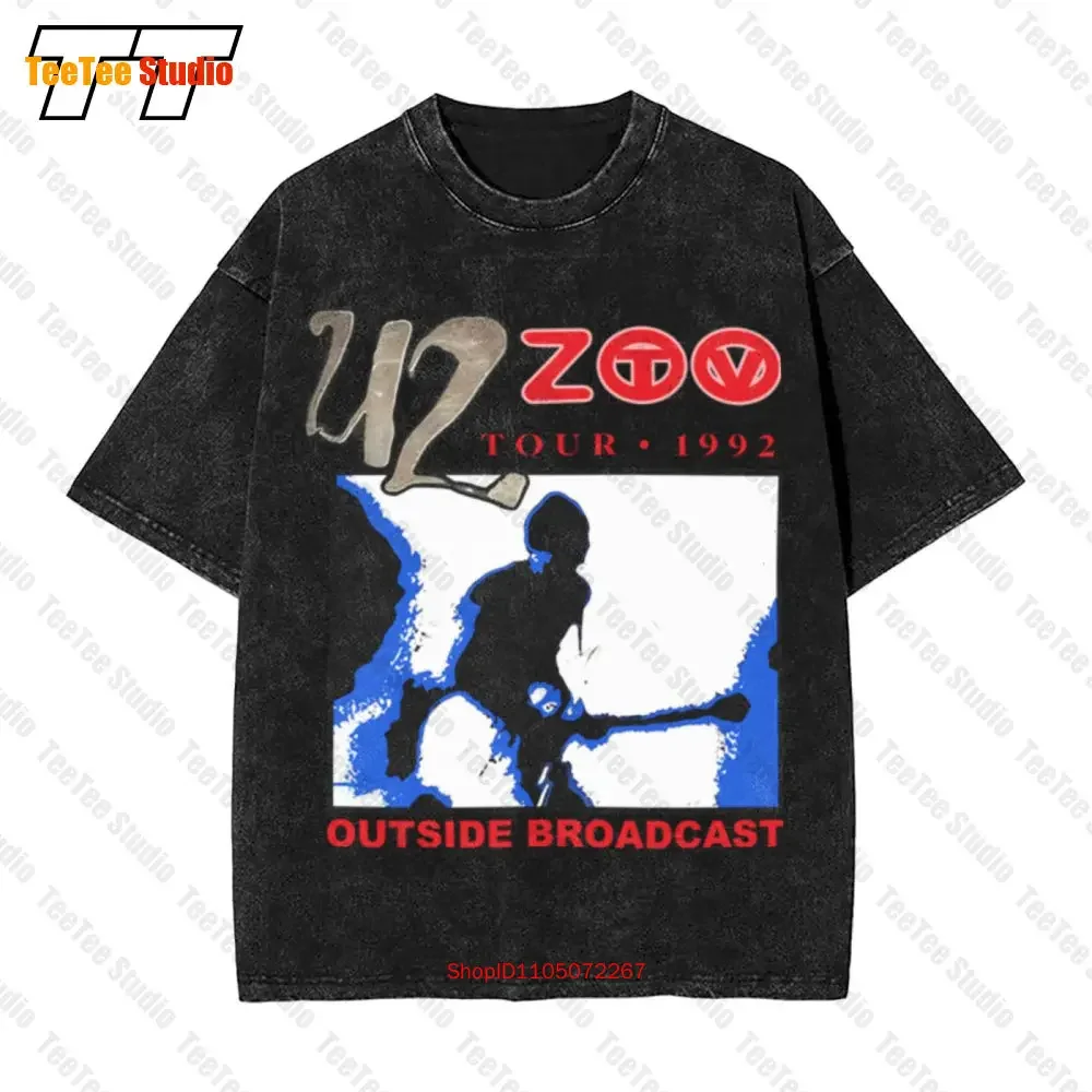 U2 Zoo Tv Tour 1992 تي شيرت عتيق كبير الحجم خارج البث حفلة موسيقية فرقة الروك AWVK