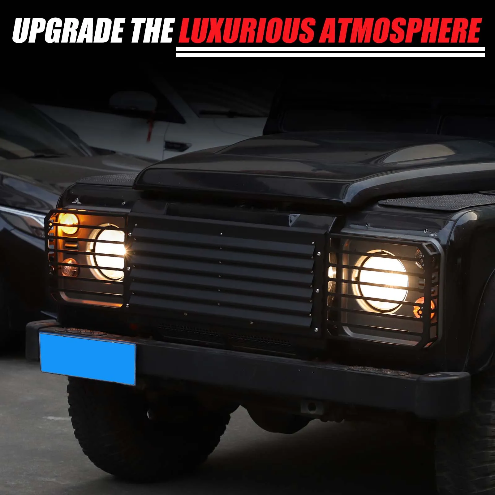 

Aluminum alloy For Land Rover Defender 90 110 2004-2018 Car Front Grille Headlight Protection Mesh Cover Car Accessories