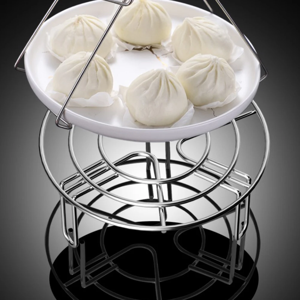 

2pcs Steaming Rack Stainless Steel Egg Steamer Multi-Hole Heat-Resistant Cooling Rack For Kitchen Camping Bakery Home Office Use