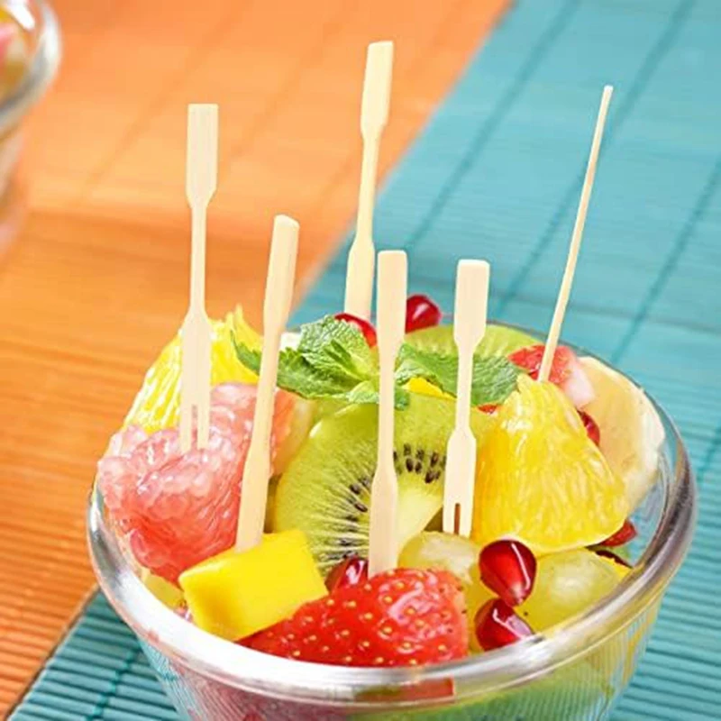 

Mini Bamboo Forks 3.5 Inch, Small Forks for Appetizers, Cocktail Forks Fruit Forks, Toothpicks for Appetizer