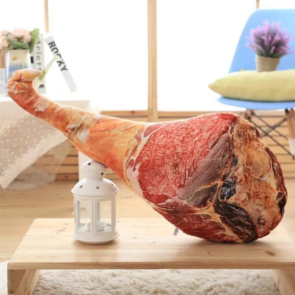 50Cm Simulated Ham Pillow Funny Creative Stuffed Food Cushion For Car Office With High Quality Pp Cotton Sofa Throw Pillow