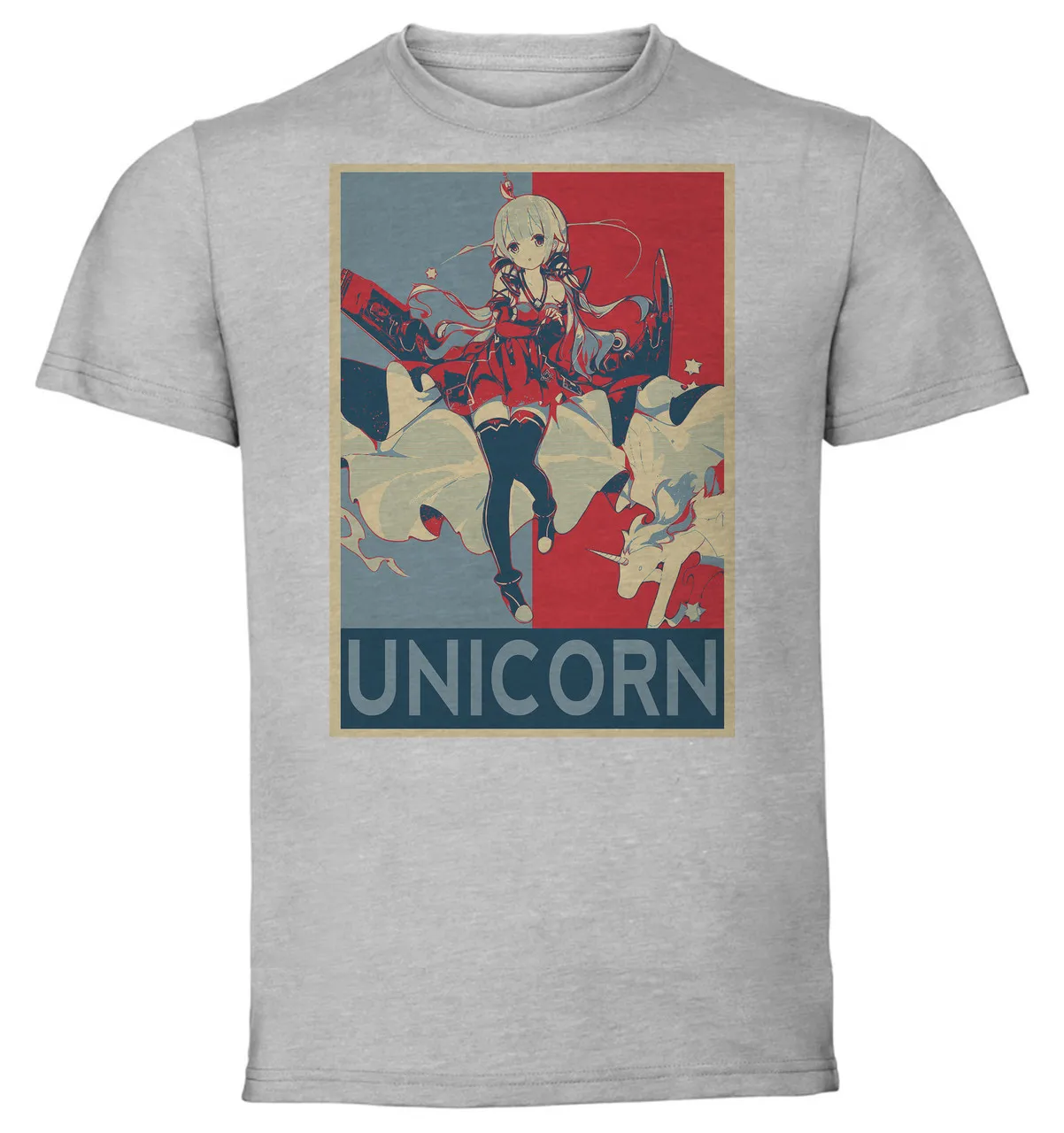 T-Shirt Unisex Grey Propaganda Azur Lane Unicorn Little Star Songstress