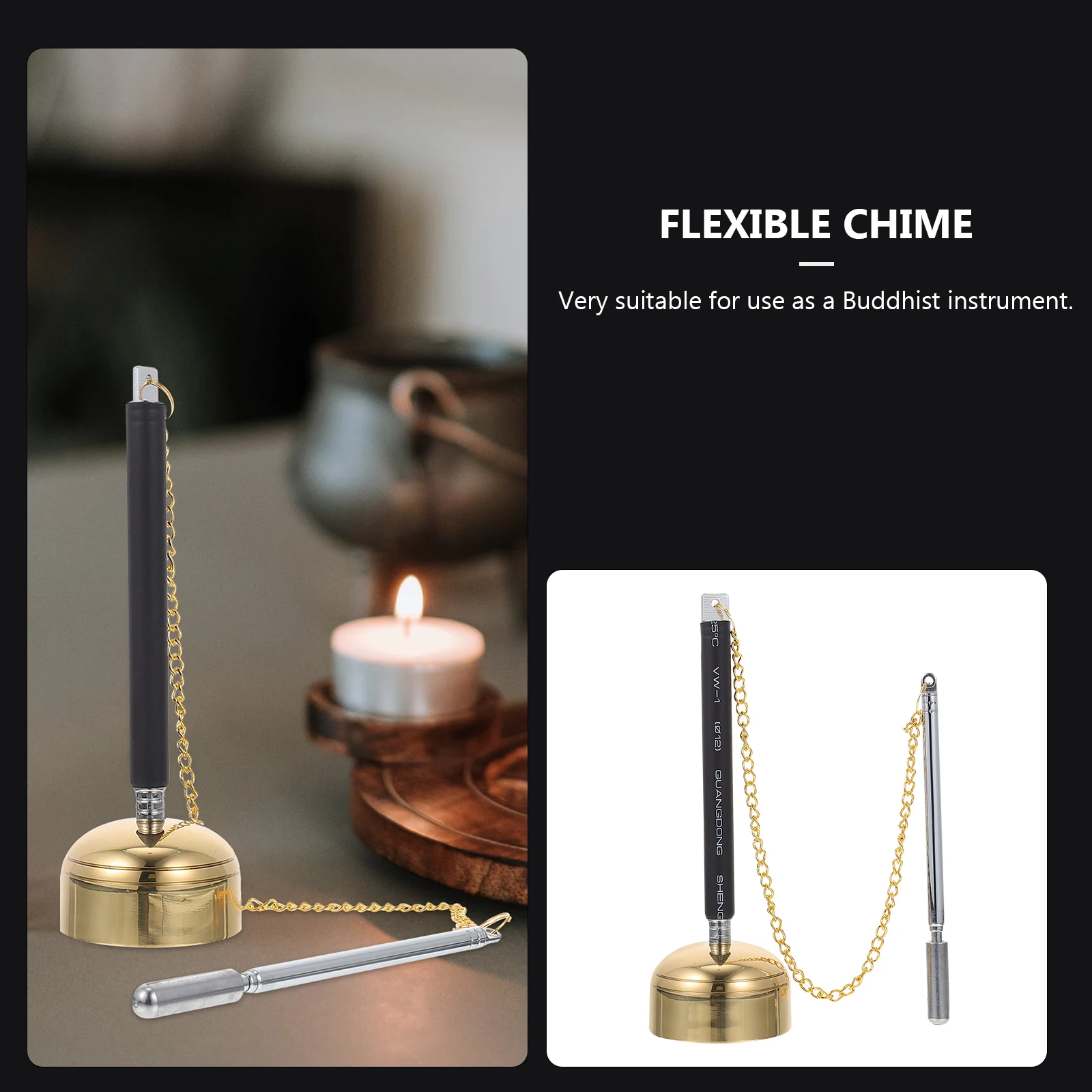 

1pc Chime Clear Sound Portable Healing Ritual Tool Meditation Temple Decoration Supplies Ritual Utensil