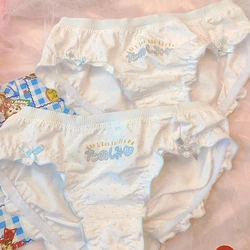 Love Loop Lolita Underwear Girl Cute Pure Cotton Japanese Triangle Pants Student Wave Point Middle Waist Briefs