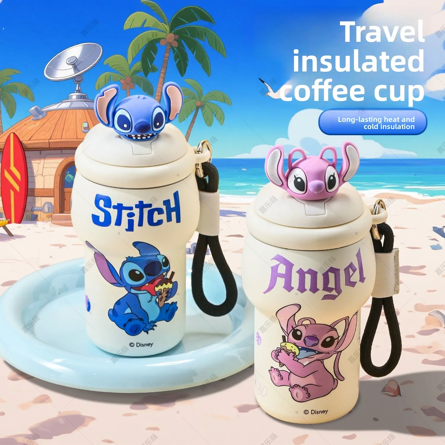 Disney Thermos Mug Stitch 350 ml Tazza d'acqua isolata in acciaio inossidabile Bottiglia d'acqua da viaggio Mickey Minnie Studente Tazza d'acqua Regalo di compleanno