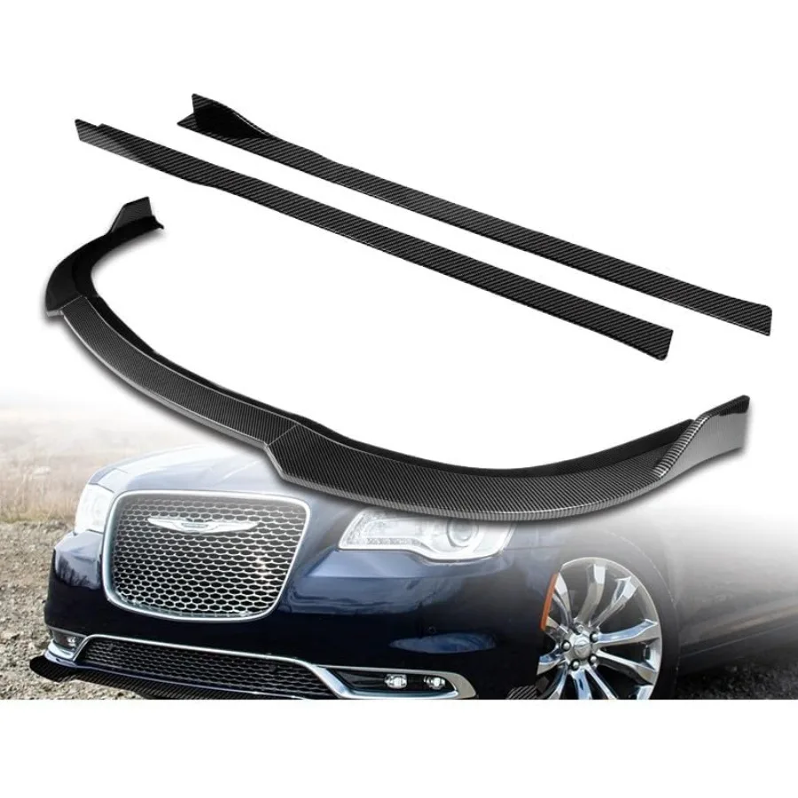 Stay-Tuned, 9PCS ABS STP-Style Front Bumper Lip Spoiler Body Kit + Universal 86 x 4 Side Skirts, Compatible with 2015-2023 Chry