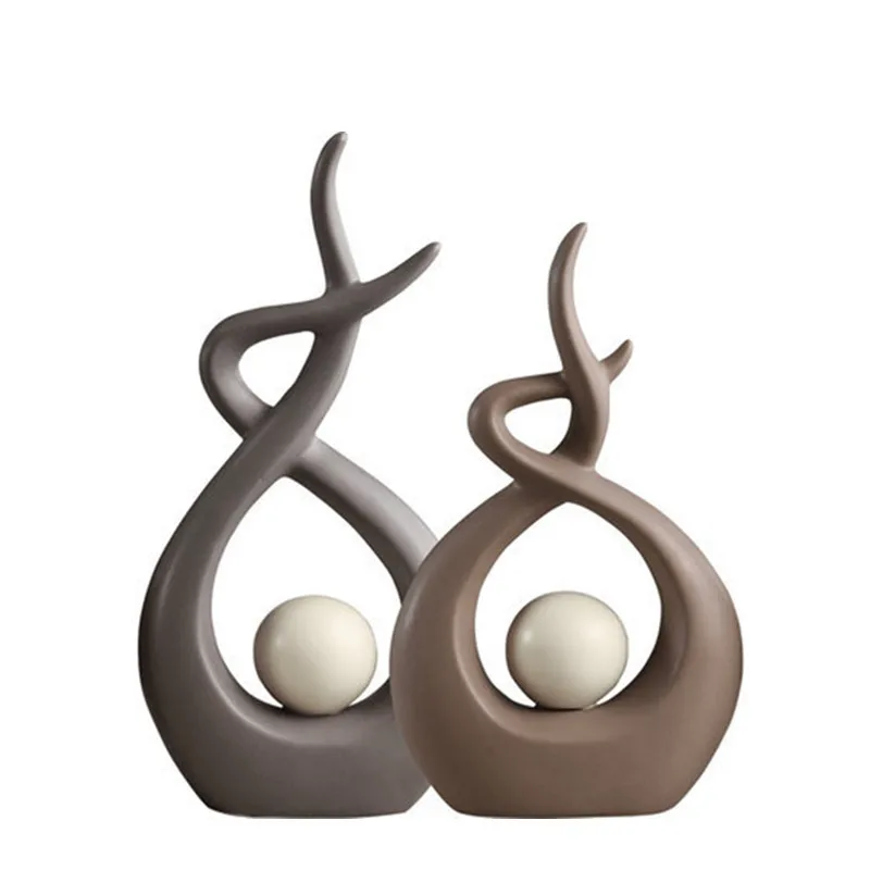 

Ceramic Abstract Small Figurines Creative Nordic Ornaments Bookshelf TV Cabinet Living Room Porch Decorations