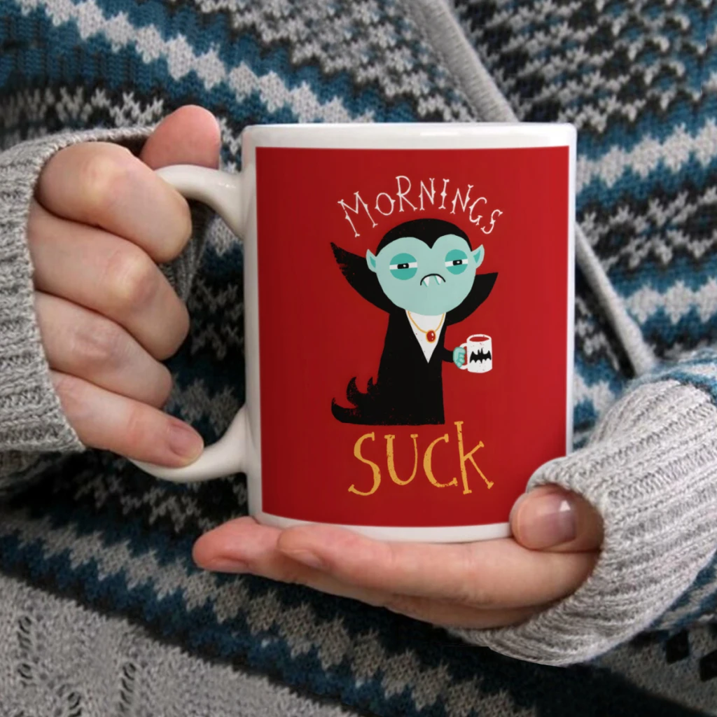 

Mornings SuckCoffee Mug Tea Cup 11oz Coffee Cup Funny Birthday Ceramic Mug Personalized Cup