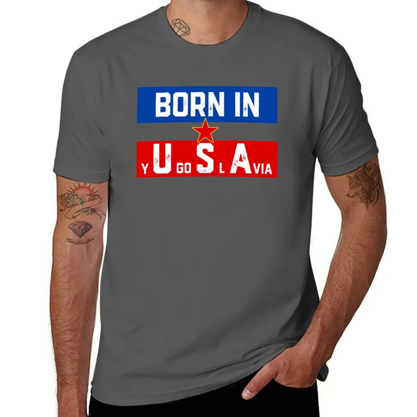

Born In Yugoslavia T-Shirt Basic Solid Color Short Sleeve T-Shirt