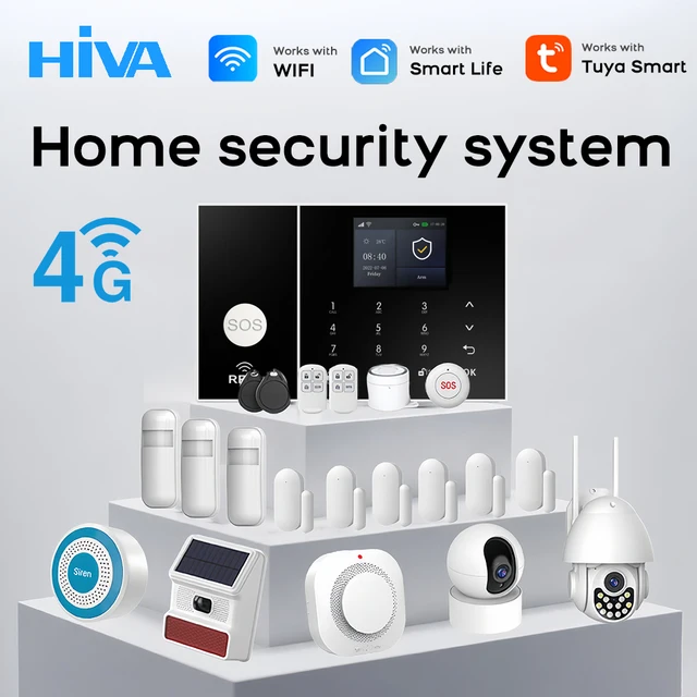 Bezprzewodowy system alarmowy w domu Telefon 4G Wifi Alarm mieszkaniowy Tuya Smart Home Ochrona bezpieczeństwa dziecka Zabezpieczenie przed kradzieżą Automatyzacja kamery
