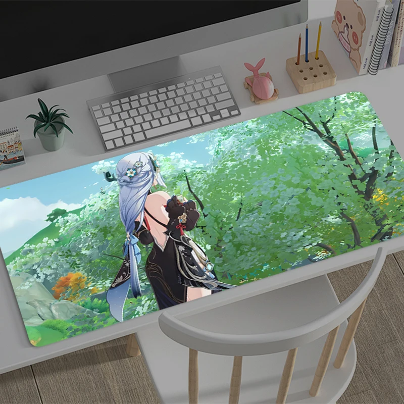 

Mouse pad Large Genshin Impact Shenhe e-sports game player mouse pad laptop keyboard pad non-slip mat coaster PC carpet Mousepad