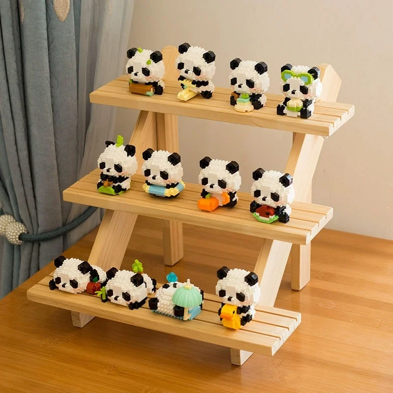 

Panda Hero Building Block Set 12 National-Treasure Menglan&Huahua Poses DIY Micro Blocks STEM Puzzle Desk Deco Gift Collectible