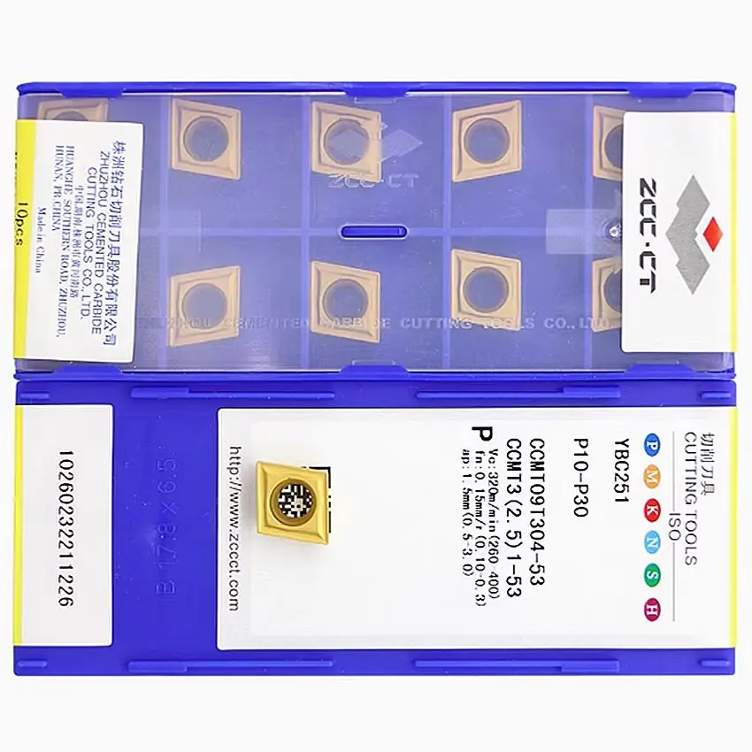 

CCMT09T304-53 YBC251 YBM251 YBD151 YBC151/CCMT09T308-53 YBC251 ZCC.CT CCMT09T304 CCMT09T308 CNC carbide Turning insert 10pcs/box
