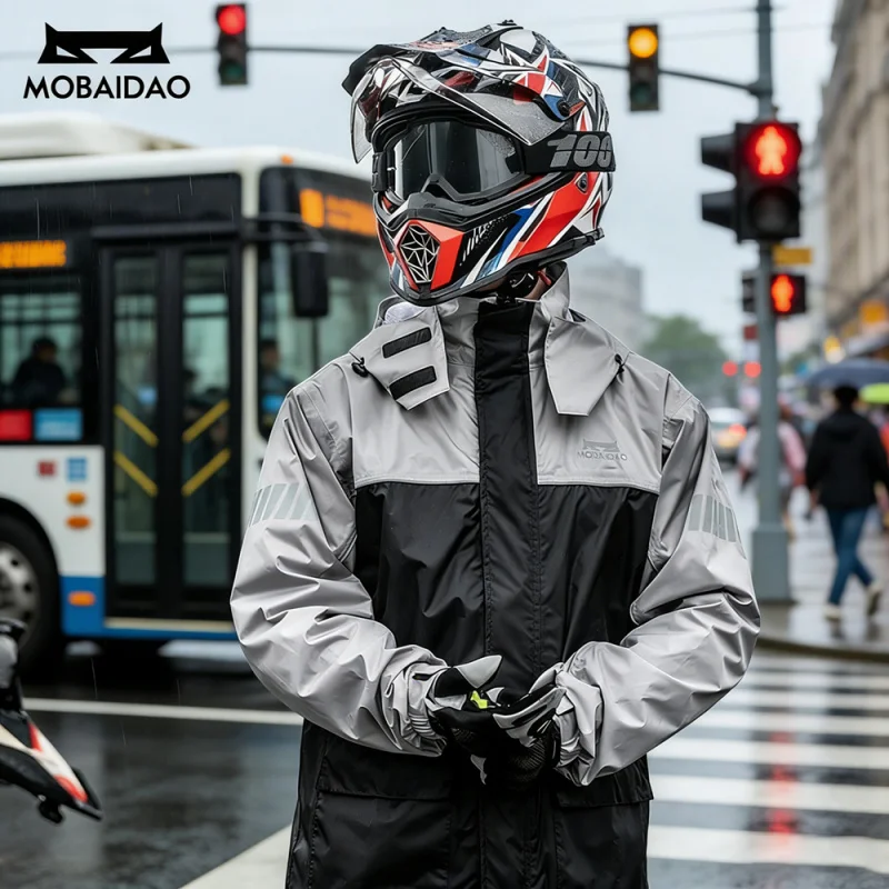 Men's Woman Motorcycle Racing Rain Suit Clothing Waterproof Windproof Reflective Split Jacket & Pants for Outdoor Cycling Work