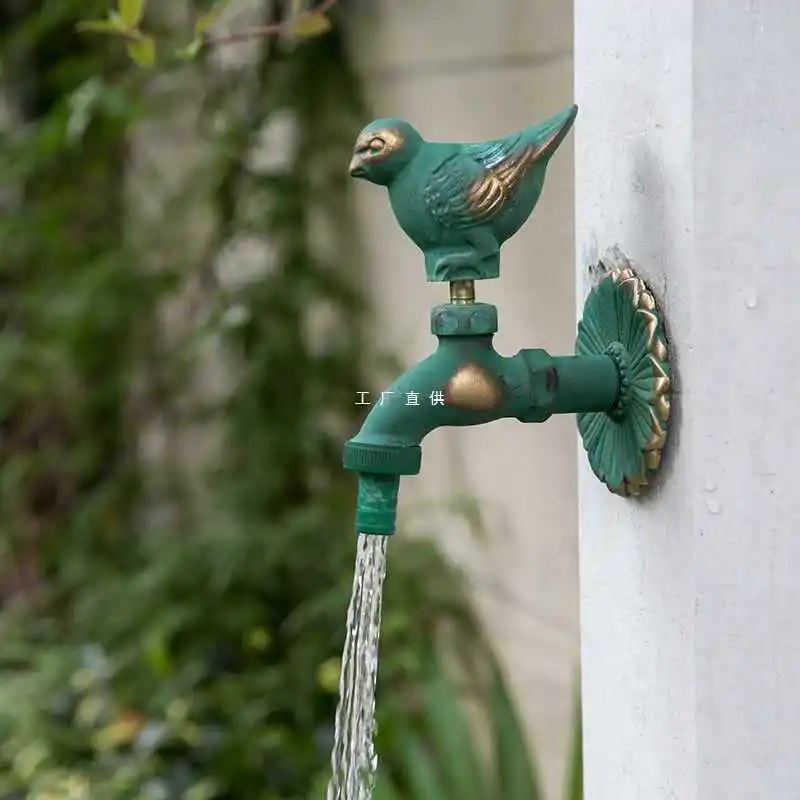 

Garden faucet All copper animal single cooling Outdoor antifreeze and sun protection Patio balcony Mop into wall type