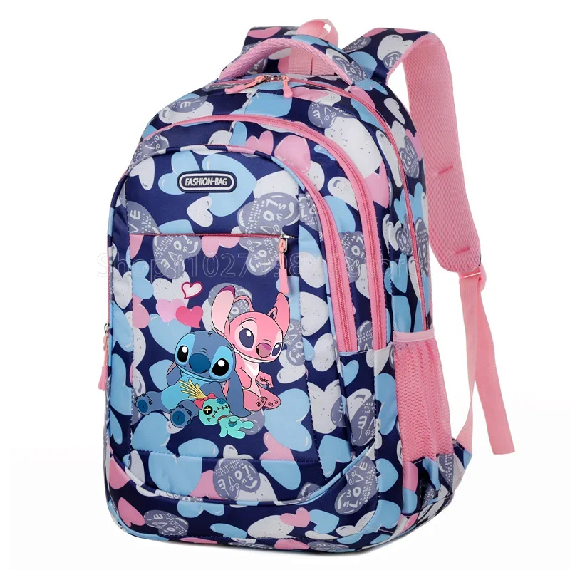 Lilo & Stitch Bookbag Disney Schoolbags Fashion Cartoon Character Print Bag Large Capacity Watertight Bags Birthday Present Gift