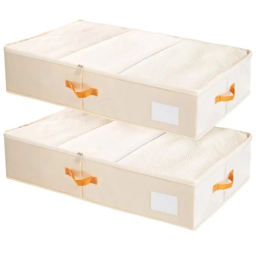 

Контейнеры для хранения под кроватью с прозрачными ПВХ-крышками, большие органайзеры для хранения под кроватью с прочными ручками, усиленные панелями из полипропилена 800G.