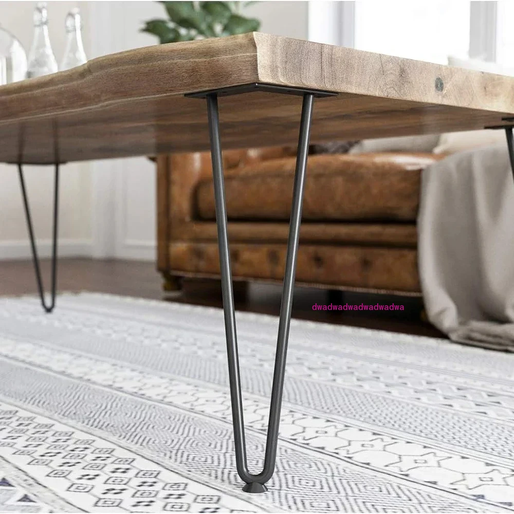 LWZH Heavy Duty Satin Black Hairpin Legs 4PCS Iron Metal Table Legs 2 Rod Furniture Legs DIY Handcrafts Home Accessories