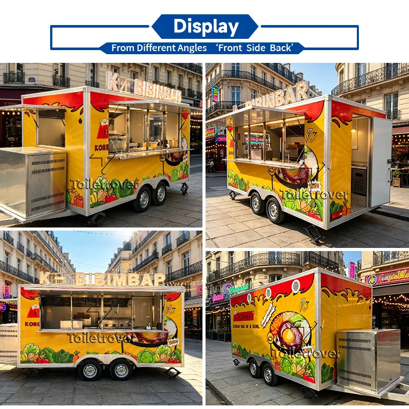 Customized Street Food Trailer Catering Food Truck Fully Equipped Mobile Restaurant Popcorn Concession Trailers