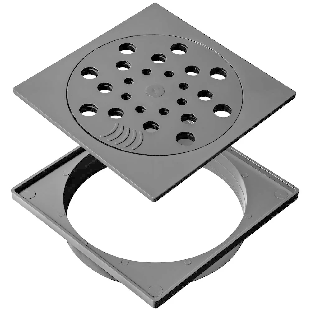 GRILL WITH SUPPORT AND SQUARE CLOSE 15X15CM GREY STAR