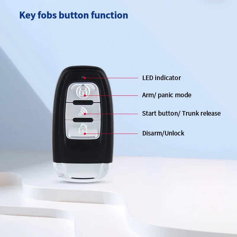 EASYGUARD Universal DC 12V EC002-NS-NFC  PKE Car Alarm System Passive Keyless Entry  & Remote Engine Start NFC