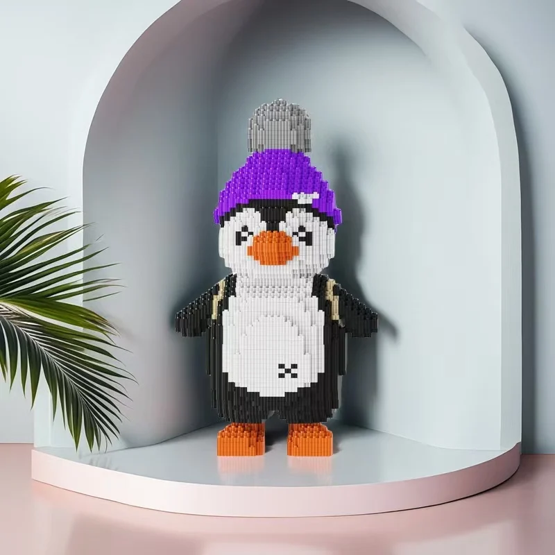 

6587 Pieces of Cute Penguin Building Block Toys | Creative Educational Pp Small Particle Assembly Toys | Office, Home Desktop | Christmas and Various Holiday Gifts
