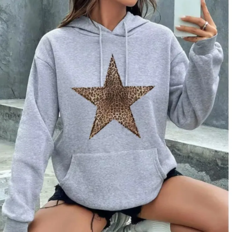 

New Fashion Pentagram Printed Hoodeds Autumn-Winter Streetwear Y2K Men's and Women's Casual Long sleeved O Neck Hooded pullover