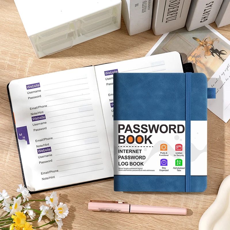 【L】Passwort-Organizer-Buch, Computer-Passwort-Organizer-Buch mit alphabetischen Registerkarten, Taschen-Adresslogbuch für Kontoangaben – Detail 5