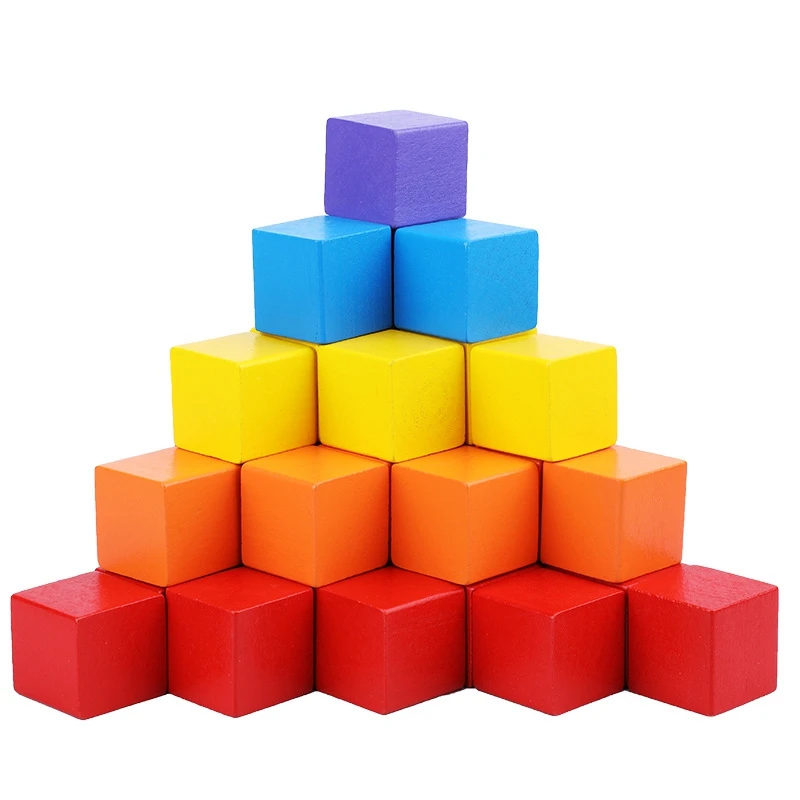 100 pezzi di cubi colorati blocchi di costruzione in legno torre pieghevole giochi impilabili giocattolo quadrato in legno regalo educativo