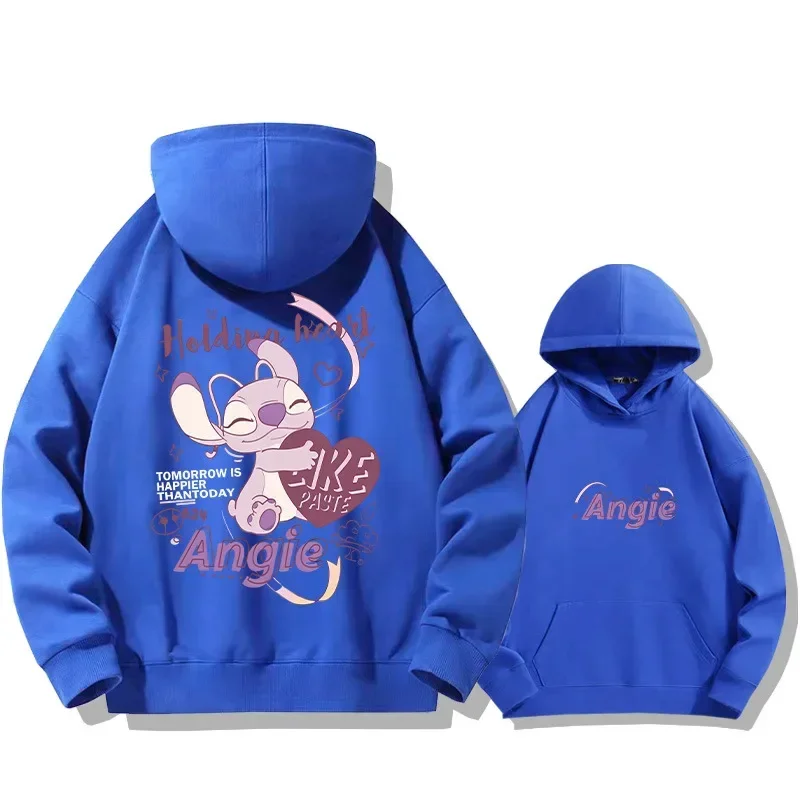 Disney-Sweat à capuche dessin animé Anime pour femme, haut mignon pour couple, vêtements d'hiver, point