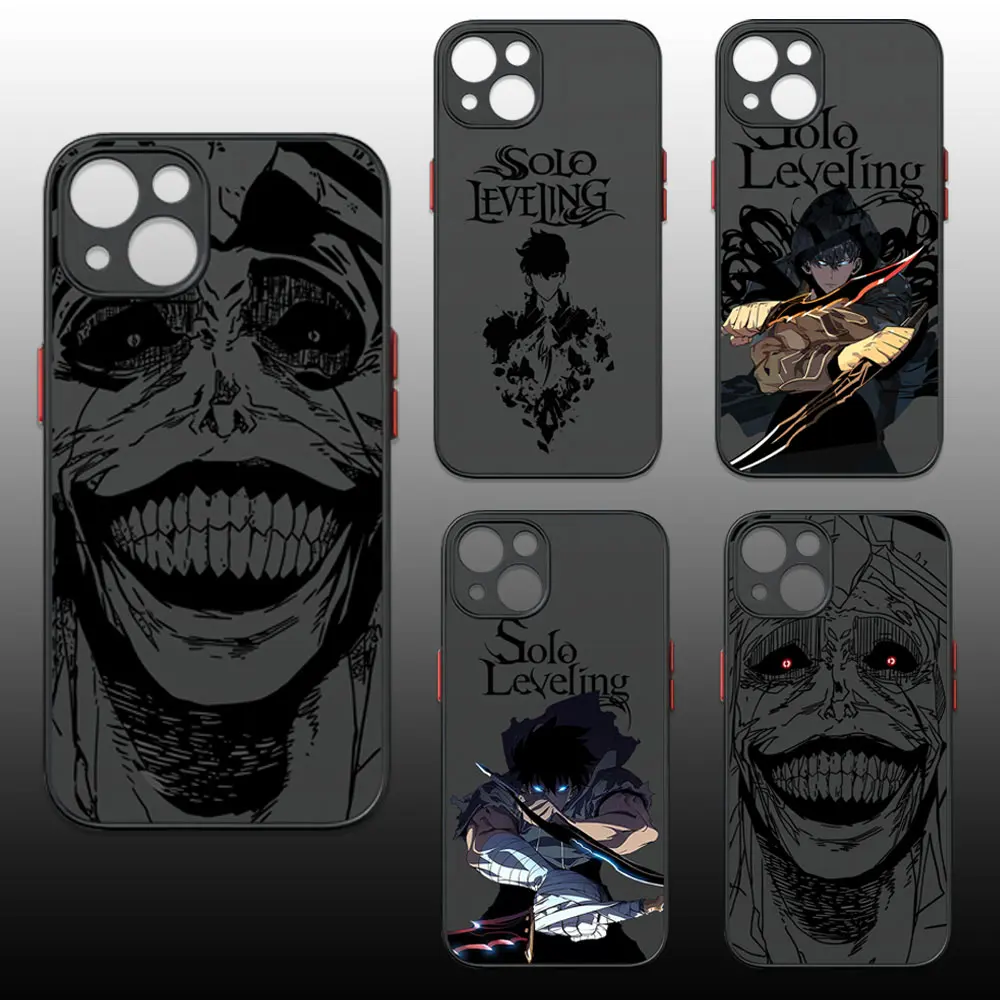 Anime S-Solo Levelings Telefoonhoesje Voor Iphone 16 15 14 13 12 11 Pro Max X Xr Xsmax 7 8 Plus Matte Transparante Achterkant