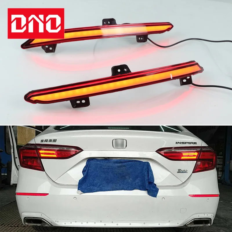 Car LED 12V Rear Bumper Lamps For Honda Accord 10 2018 2019 Brake Light Turn Signal Backup Reflector Lamp Reverse Fog Taillights
