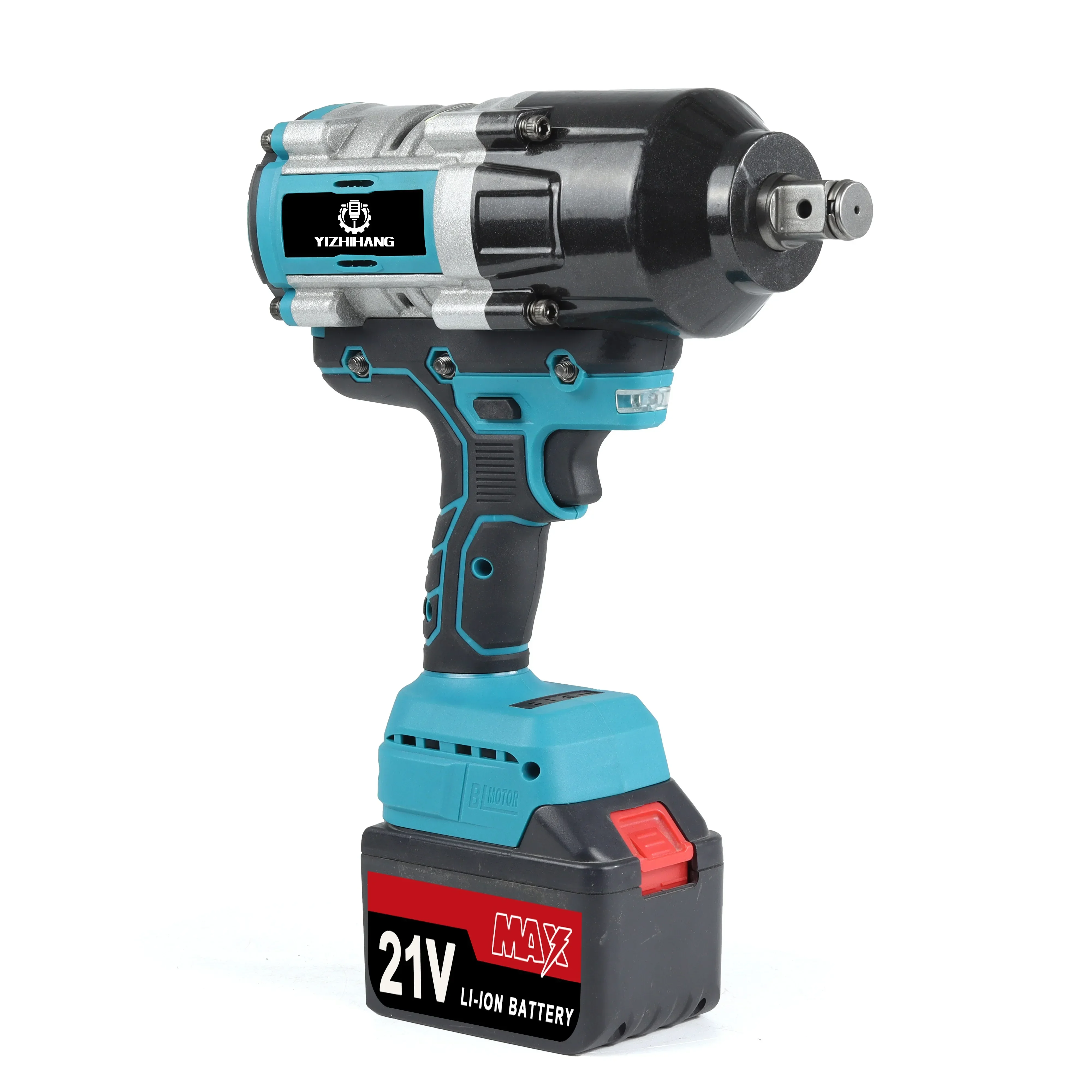 1800N.M Torque Brushless Electric Impact Wrench with 21V Lithium Battery 1/2\