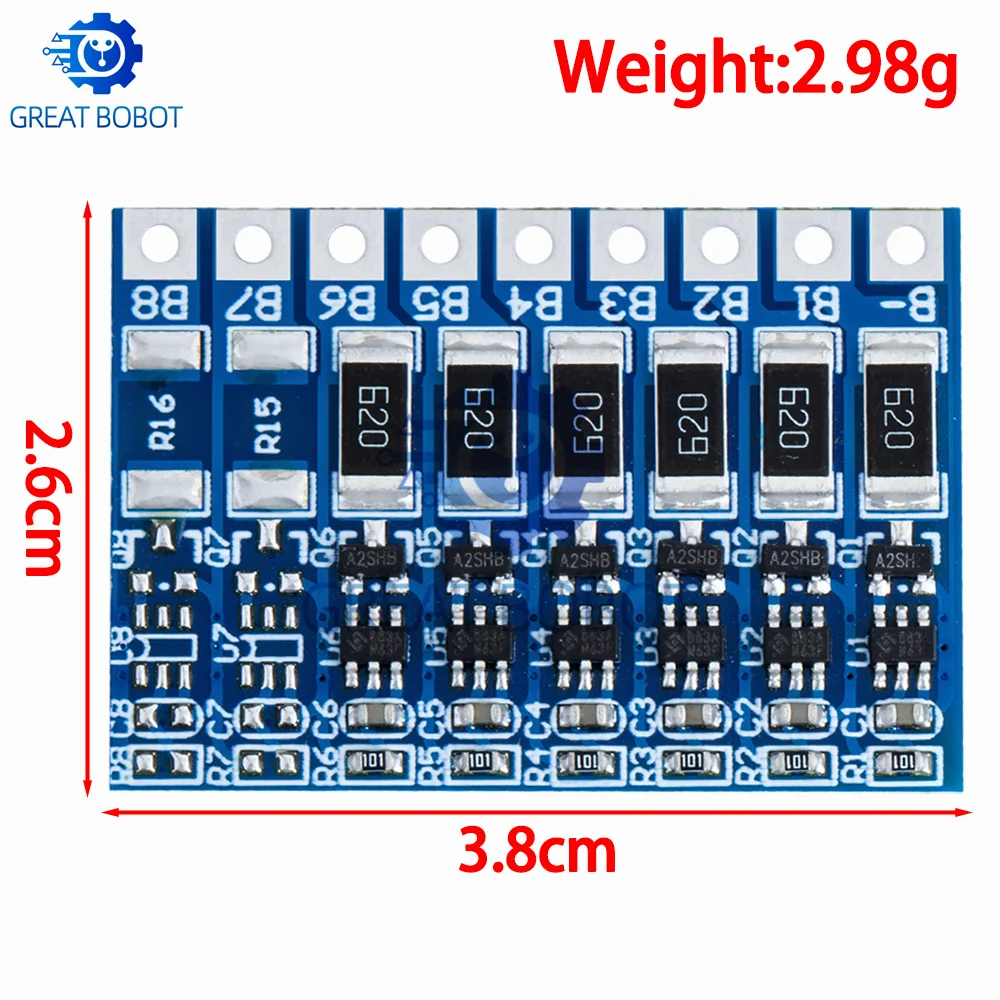 BS Brand 3S‑8S 18650 Li‑ion Balancer Board, 21V 4.2V Full‑Charge Balance Protection Board