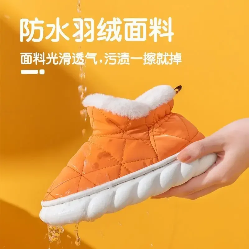 2023 Winter Children Snow Boots Boys Girls Thick Wool Fur Cotton Warm Boots Parent-Kid Waterproof Family Non-slip Ankle Boots