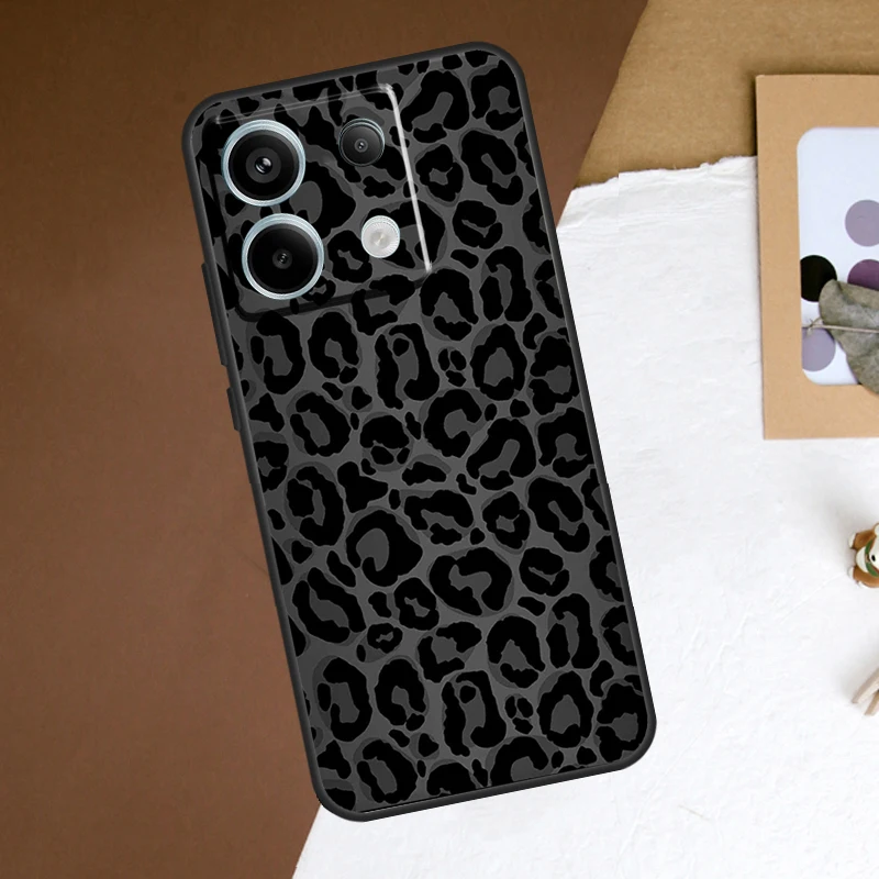 Leopard Print Black Cheetah Pattern Case For Xiaomi Redmi Note 13 Pro Plus Note 12 11 9 10 11S 10S 12S Redmi 13C 10C 12C Cover