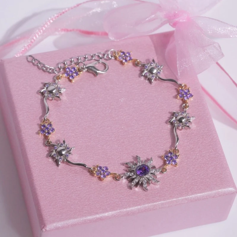 Sonnenblumen-Armband im Sonnenstil mit glänzenden synthetischen Zirkonia-Steinen, geeignet für Damen-Reise- und Urlaubszubehör, Geschenke – Detail 3