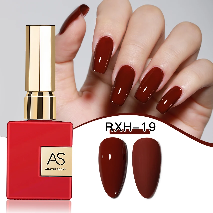 AS 15 ml Gel-Nagellack, nicht im Set, Neujahr, semi-permanent, Hybrid, schwarz, rot, Gel-Nagellack, Valentinstag-Nagelkunst, emaillierter Lack