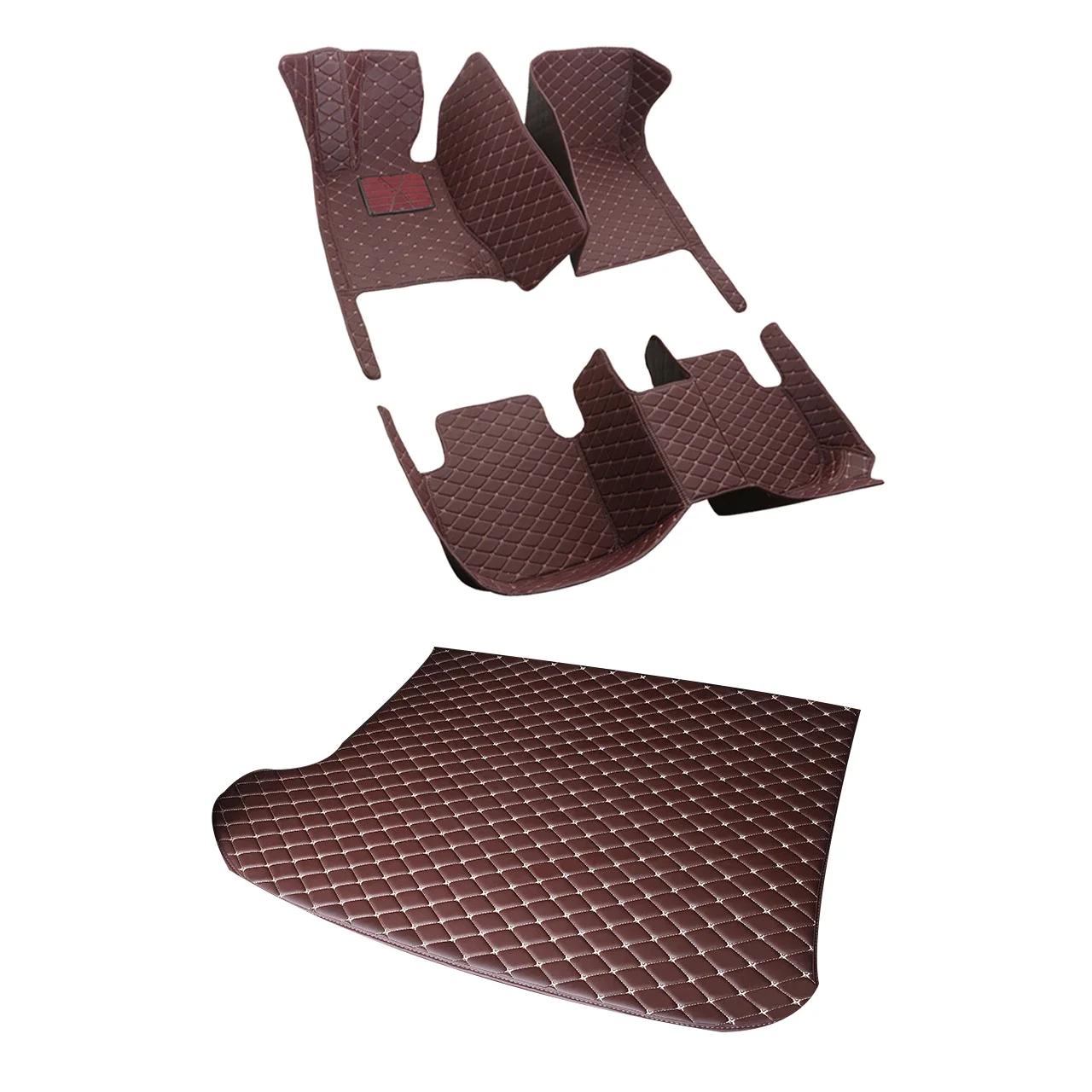 for Colorful PVC Leather Full Set Position Waterproof Car Floor Mats and Trunk Mats for Custom Car Mats