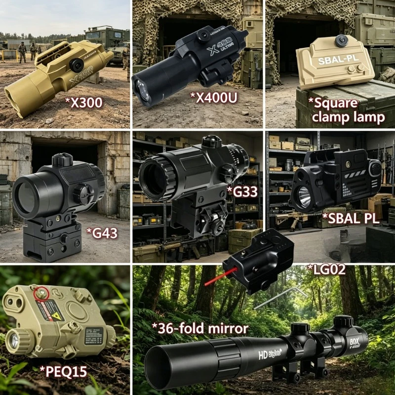

G33/G43/X300/X400U/PEQ-15/LG02 Tactical Laser Flashlight Combo 20mm Picatinny Rail for CS Game Soft Blaster Toy Gear