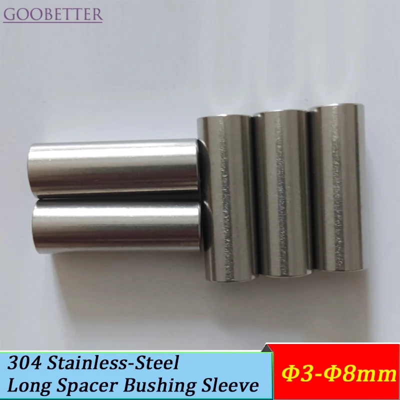 

304 Stainless-Steel Long Spacer Bushing Sleeve M3-M8 Shaft Collar Hollow Tube Threadless Spacer Pillar Pin Sleeve Hardware