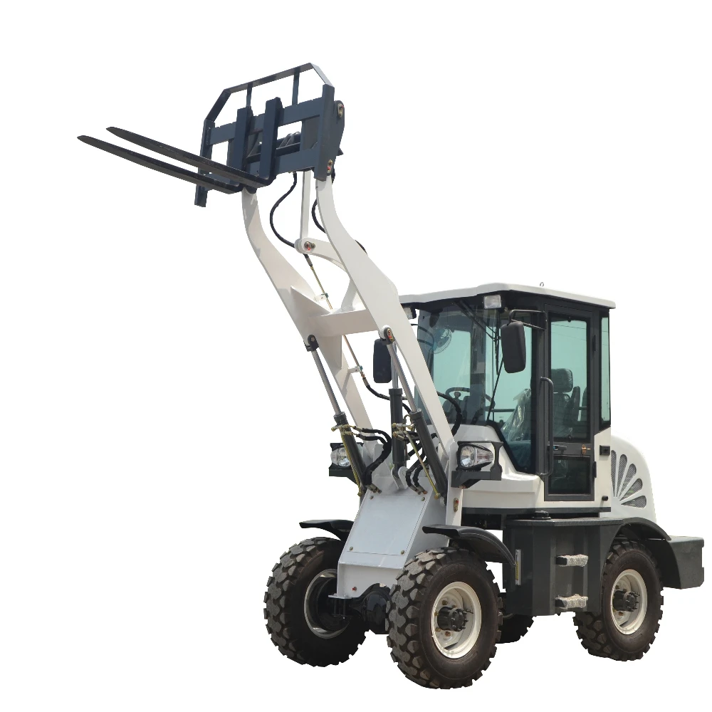 جرافة انزلاقية صغيرة سعة 1 طن، لودر صغير الحجم مع دلو ومرفقات لأعمال المزرعة والحديقة والطرق والبناء