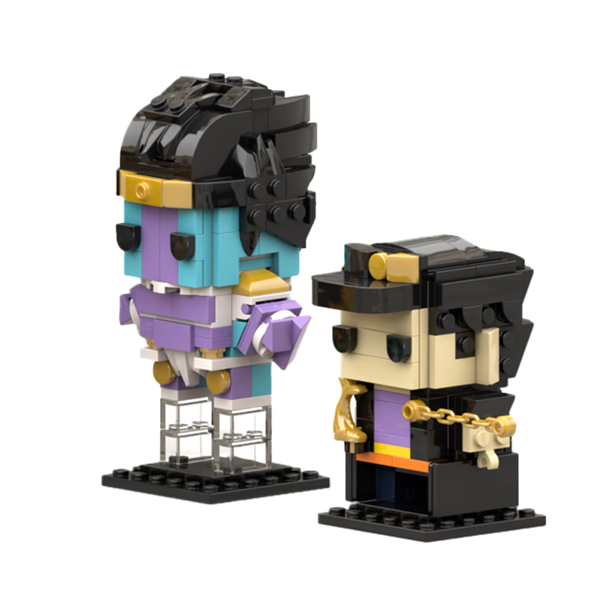 MOC – figurines d'animation d'aventure, personnages de dessins animés, blocs de construction, décoration de bureau, figurines d'action en briques, jouets cadeaux de noël