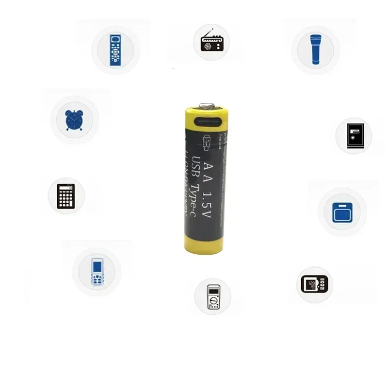 1-16PCS New 1.5V AA USB Rechargeable Battery for Remote Control Doorbell Mouse Electric Toy Battery + Type-C Cable