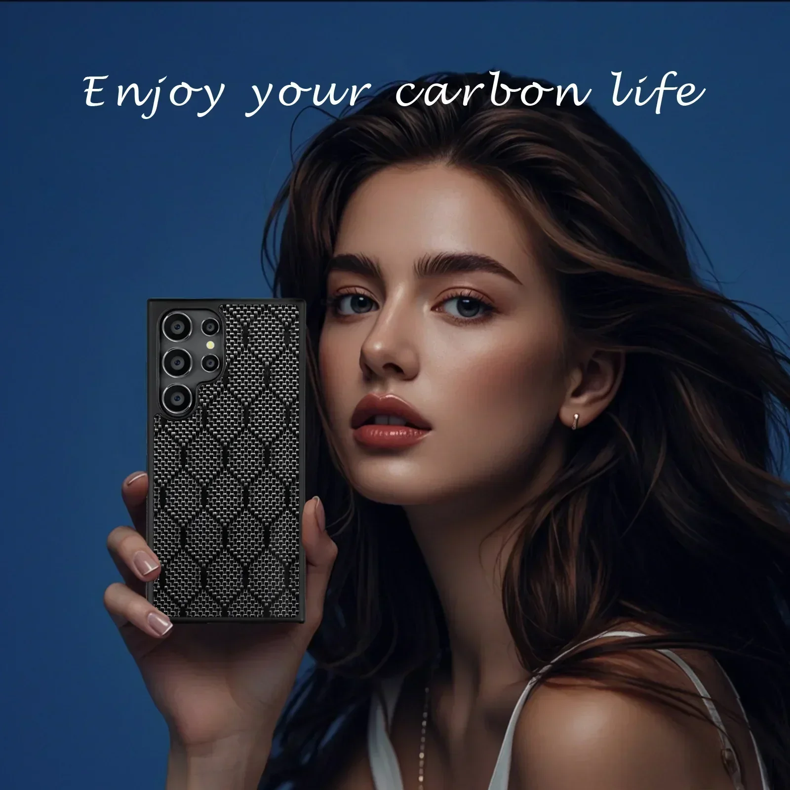 حافظة لهاتف سامسونج S25 S24 S23 S22 S21 Ultra S24FE S23FE S24 + S23 + Plus مع حافظة MagSafe مغناطيسية لامعة حقيقية من ألياف الكربون المنسوجة